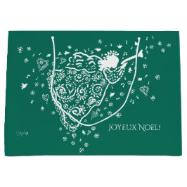 Groene en Witte Engel geschenkzak Groot Cadeauzakje