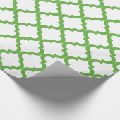 Groene en witte feestdag Marokkaanse Quatrefoil Cadeaupapier (Hoek)