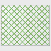 Groene en witte feestdag Marokkaanse Quatrefoil Cadeaupapier (Vlak)