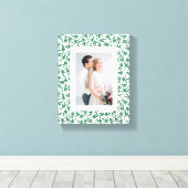 Groene en witte feestvloed | Vakantie Canvas Afdruk (Insitu (Houten vloer))