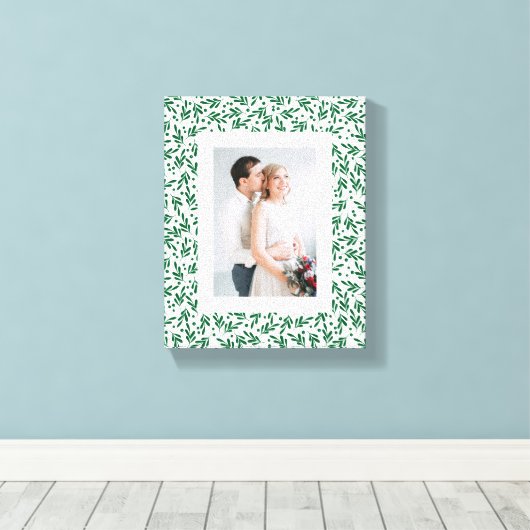 Groene en witte feestvloed | Vakantie Canvas Afdruk (Insitu (Houten vloer))