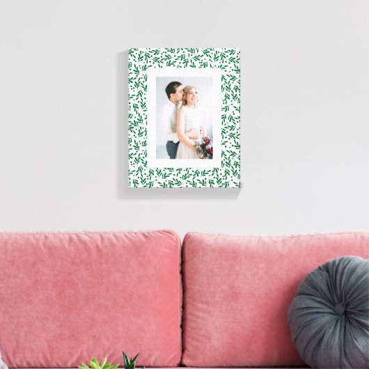 Groene en witte feestvloed | Vakantie Canvas Afdruk (Insitu (Woonkamer))