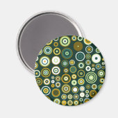  Groene en Witte Fifties Abstracte Kunst Magneet (Voorkant / Achterkant)