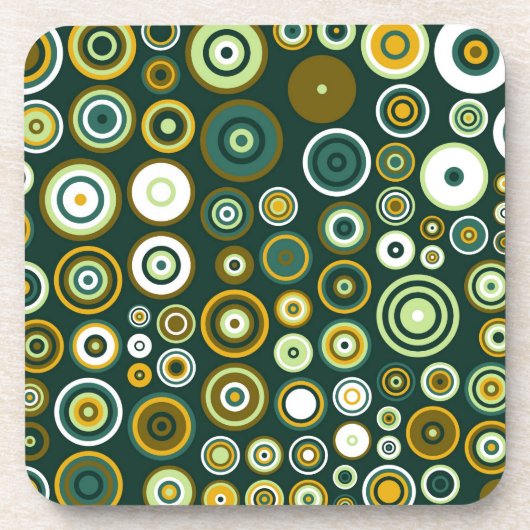 Groene en Witte Fifties Abstracte Kunst Onderzetter (Voorkant)