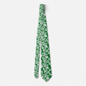 Groene en witte flora die patroon herhalen stropdas (Achterkant)