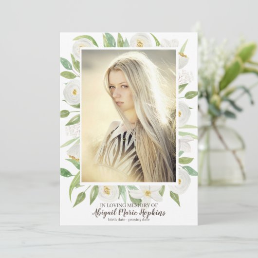 Groene en witte Floral in het liefhebben van geheu Bedankkaart (Staand voorkant)