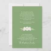 Groene en witte Floral in het liefhebben van geheu Bedankkaart (Achterkant)