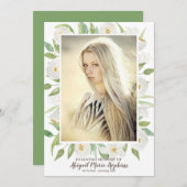 Groene en witte Floral in het liefhebben van geheu Bedankkaart (Voorkant / Achterkant)