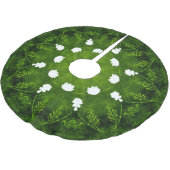 Groene en witte Floral  Kerstboom Rok (Gekanteld)