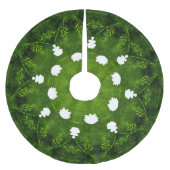 Groene en witte Floral  Kerstboom Rok (Voorkant)