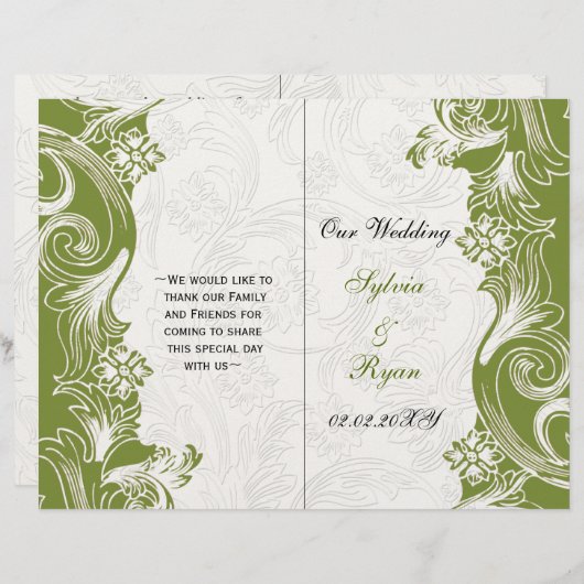 Groene en Witte Floral Spring Wedding (Voorkant / Achterkant)