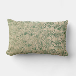 Groene en witte florale textiel kussen