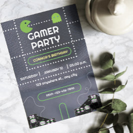 Groene en Witte Gamer Verjaardagsfeestje Kaart