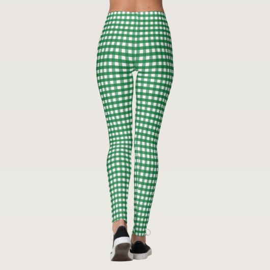 Groene en Witte Geruit Leggings (Achterkant)