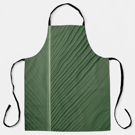 Groene en witte gestreepte textielstof schort (Voorkant)