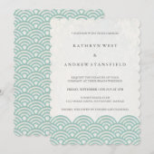 Groene en Witte geüluiseerde golven Elegant Beach Kaart (Voorkant / Achterkant)