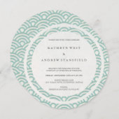 Groene en Witte geüluiseerde golven Elegant Beach  Kaart (Voorkant / Achterkant)