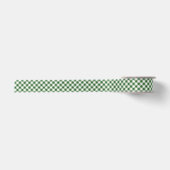 Groene en witte Gingham Kerstvakantie Satijnen Lint (Voorkant)
