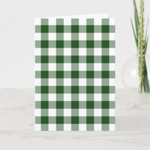 Groene en witte Gingham Pattern-feestkaart Feestdagen Kaart
