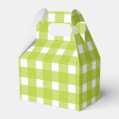 Groene en witte Gingham Plaid bruiloft Bedankdoosjes (Achterkant)