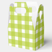 Groene en witte Gingham Plaid bruiloft Bedankdoosjes (Geopend)