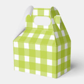 Groene en witte Gingham Plaid bruiloft Bedankdoosjes (Voorkant Zijde)