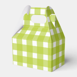 Groene en witte Gingham Plaid bruiloft Bedankdoosjes