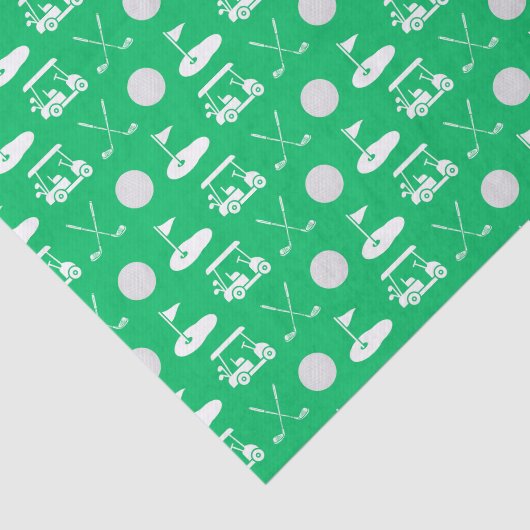 Groene en witte golfpictogrammen tissuepapier (Detail)