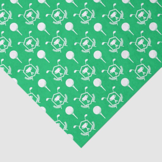Groene en witte golfpictogrammen tissuepapier (Detail)