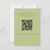 Groene en Witte Grand-millennial Trouw RSVP Kaart (Achterkant)