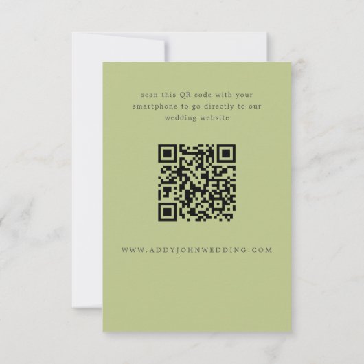 Groene en Witte Grand-millennial Trouw RSVP Kaart (Achterkant)