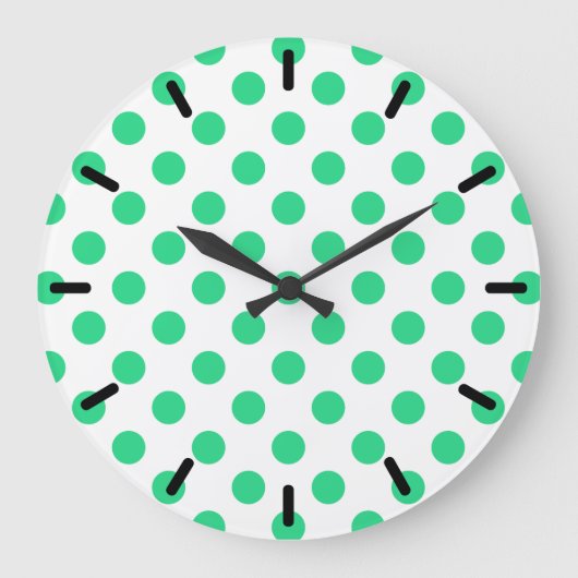 Groene en witte haarpunten grote klok (Voorkant)