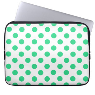 Groene en witte haarpunten laptop sleeve