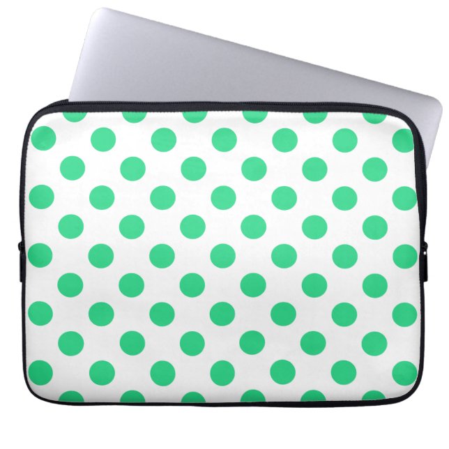 Groene en witte haarpunten laptop sleeve (Voorkant)