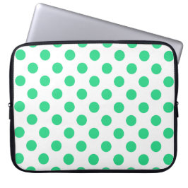 Groene en witte haarpunten laptop sleeve