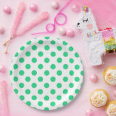 Groene en witte haarpunten papieren bordje (Feest)