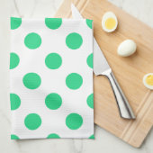 Groene en witte haarpunten theedoek (Quarter Fold)