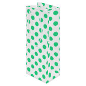 Groene en witte haarpunten wijn cadeautas (Achterkant Gekanteld)