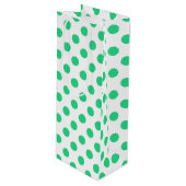 Groene en witte haarpunten wijn cadeautas (Voorkant Gekanteld)