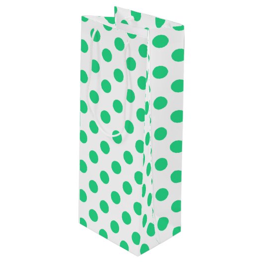 Groene en witte haarpunten wijn cadeautas (Voorkant Gekanteld)