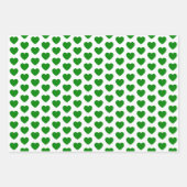 Groene en witte harten inpakpapier vel (Voorkant 3)