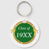 Groene en witte, high school reünie ideeën sleutelhanger (Achterkant)