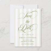 Groene en Witte Huwelijksfoto Save The Date (Voorkant)
