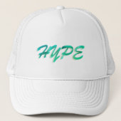 Groene en witte hype trucker pet (Voorkant)