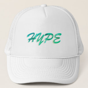 Groene en witte hype trucker pet