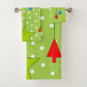 Groene en witte kerst bad handdoek (Insitu)
