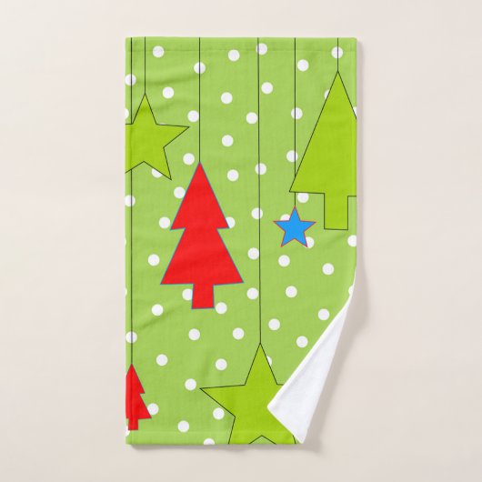 Groene en witte kerst bad handdoek (Handdoek)