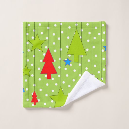 Groene en witte kerst bad handdoek (Wasdoekje)