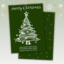 Groene en Witte Kerst Kaart