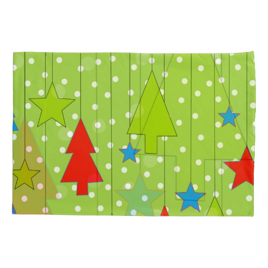 Groene en witte kerst kussensloop (Achterkant)